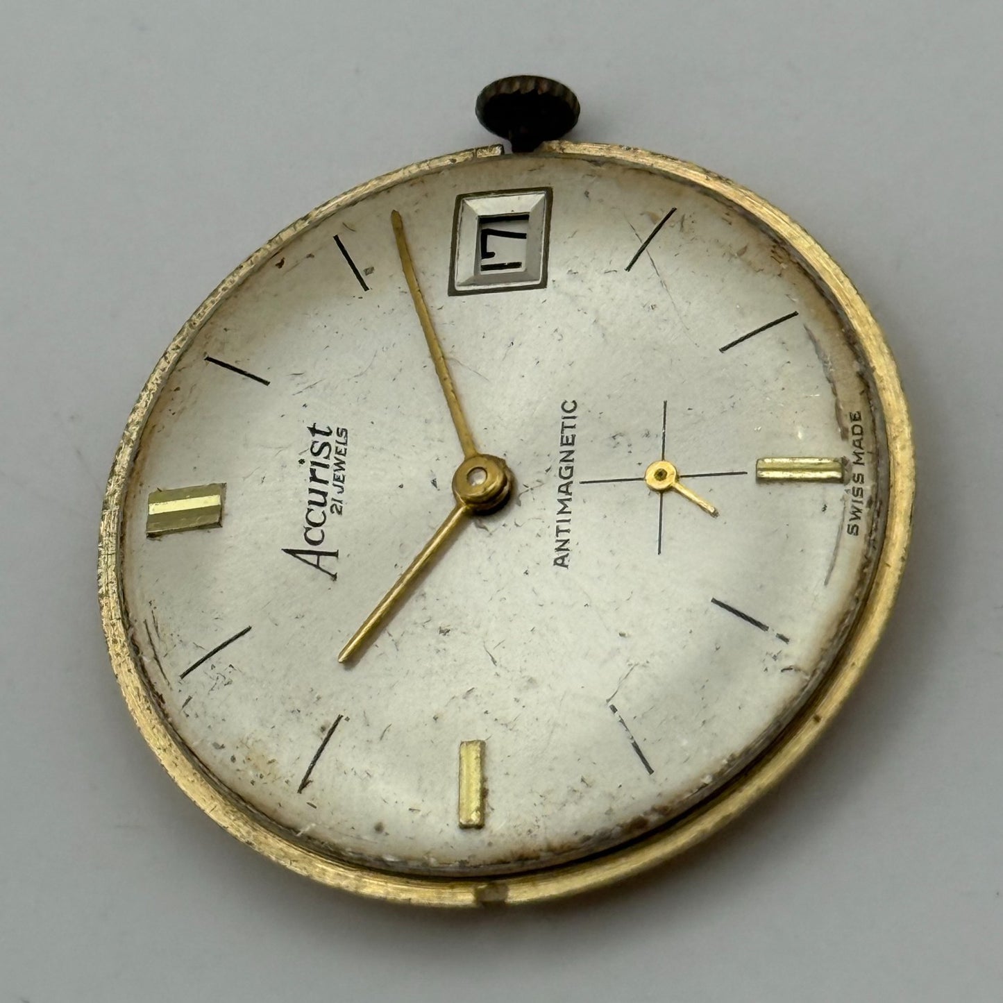 AS 1691/93 Watch Movement Accurist Manual Wind Vintage Swiss Parts Repair 30.3mm