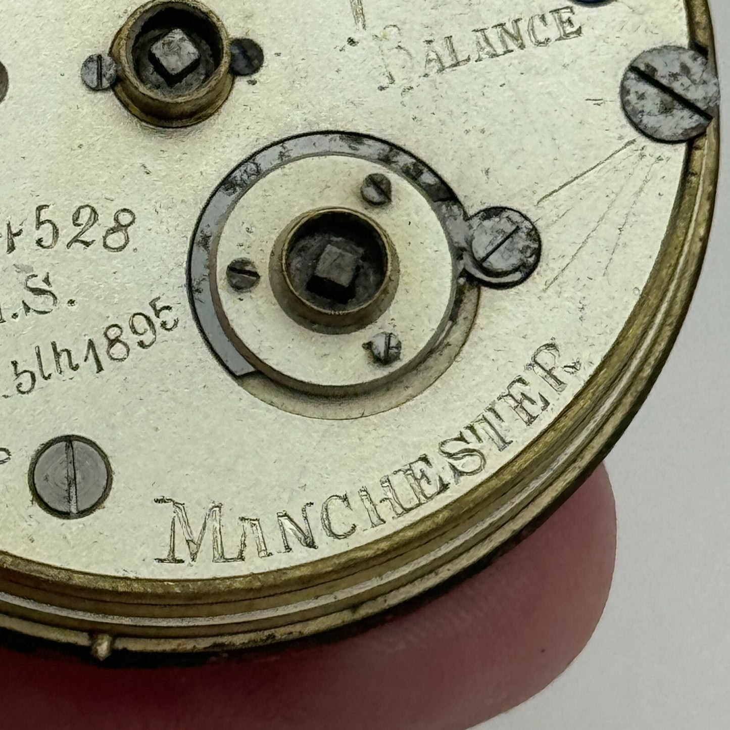 44.1mm Antique H Samuel Manchester Patent Balance Pocket Watch Movement PARTS