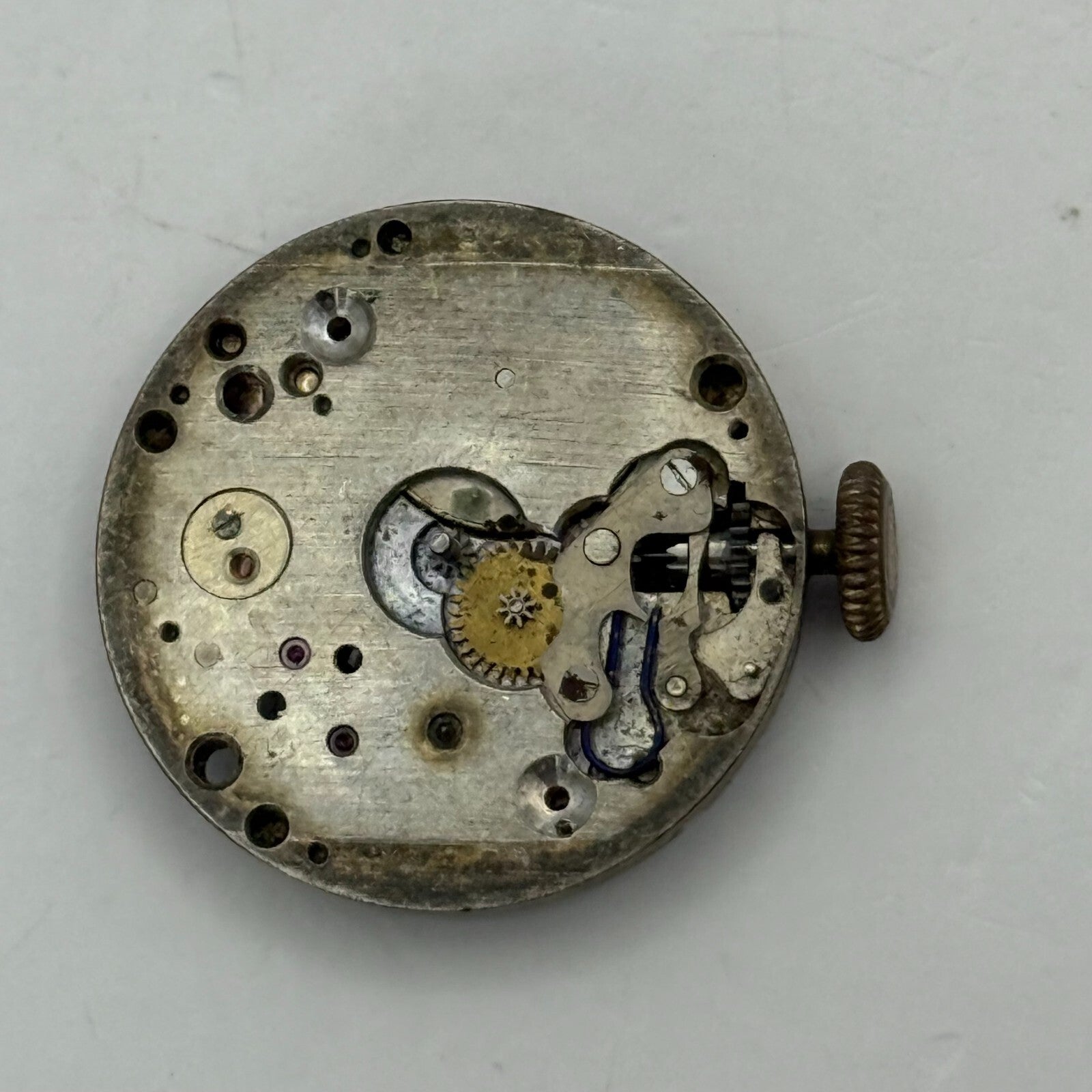 23.2mm Vintage 15 Jewels Swiss Trench Watch Movement Manual Wind PARTS REPAIR