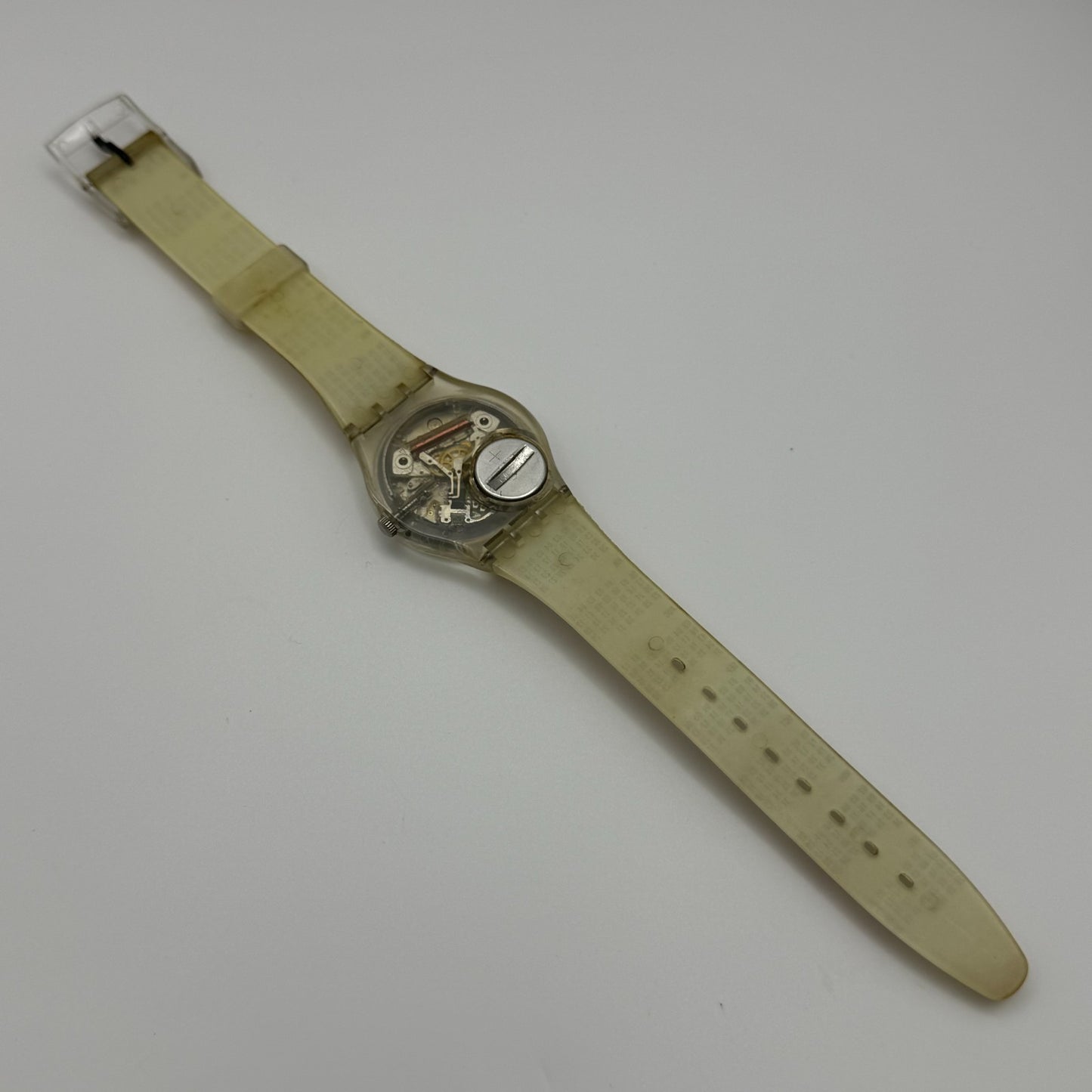 1998 Swatch Calendarium GK726 Quartz Watch Date White Dial Swiss + Box 33mm