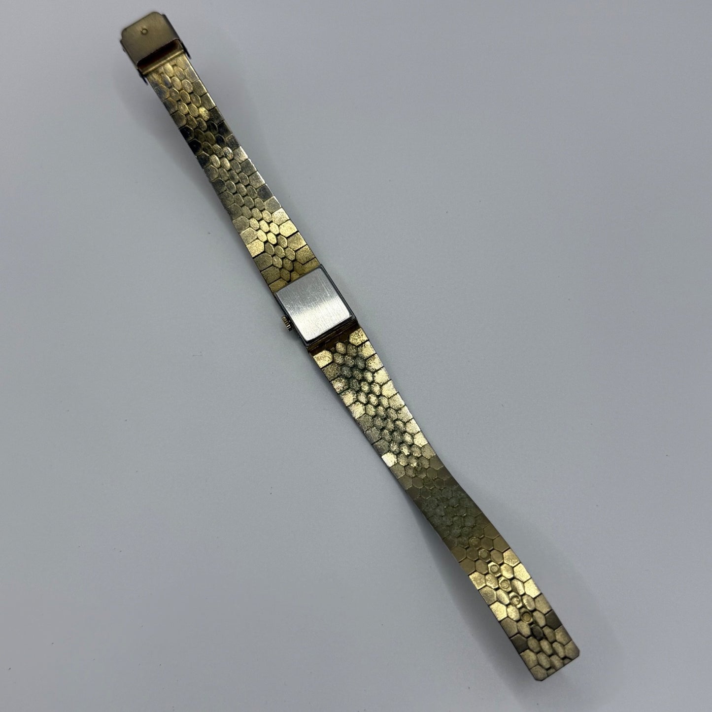 15mm Vintage Petit Bark Affect Heart Gold Plated Manual Wind Watch PARTS REPAIR