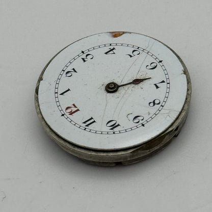25.3mm Unidentified Trench Watch Movement & Dial Manual Wind Vintage Swiss PARTS