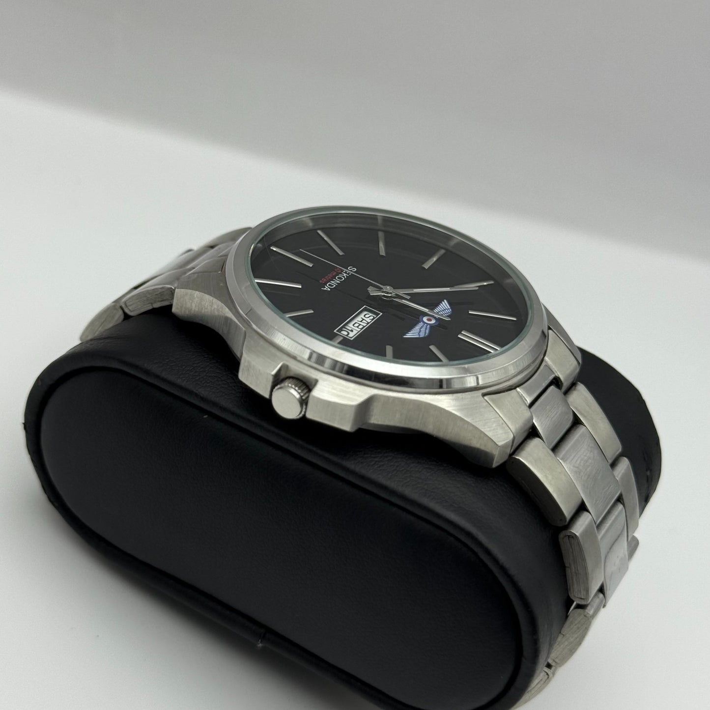 Sekonda Men's Quartz Watch Date Dial Silver Tone Bracelet 43mm PARTS REPAIR