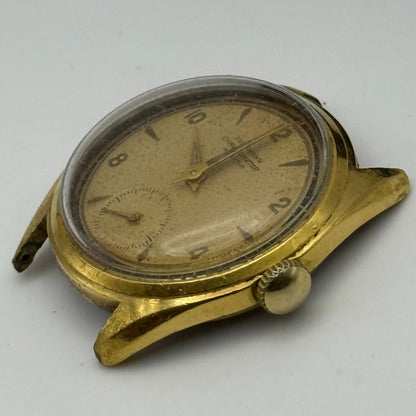 33mm Men’s Vintage Junghans J82 Chronometer Swiss Rare Gold Plated Watch PARTS