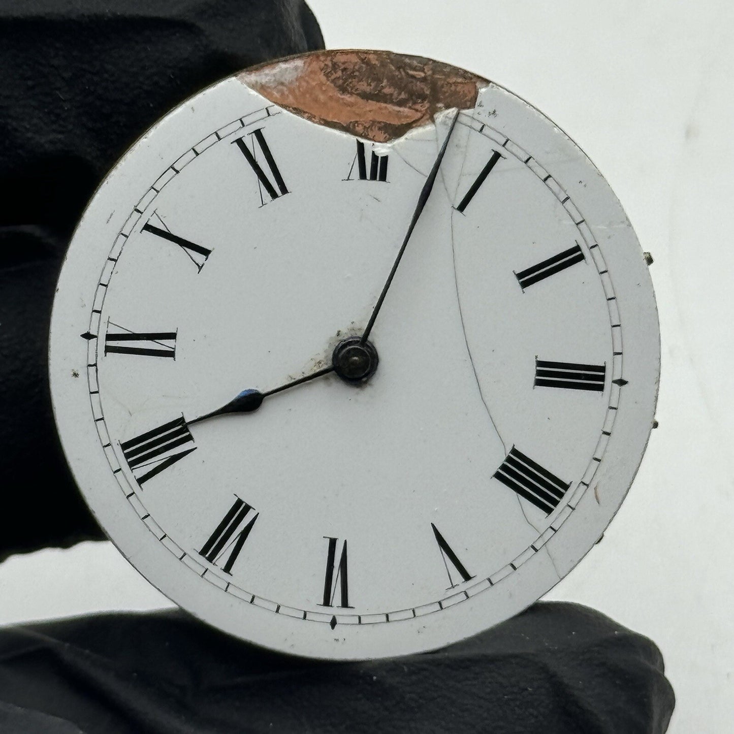 33.9mm Quality White Porcelain Dial Cylinder Watch Movement FOR PARTS