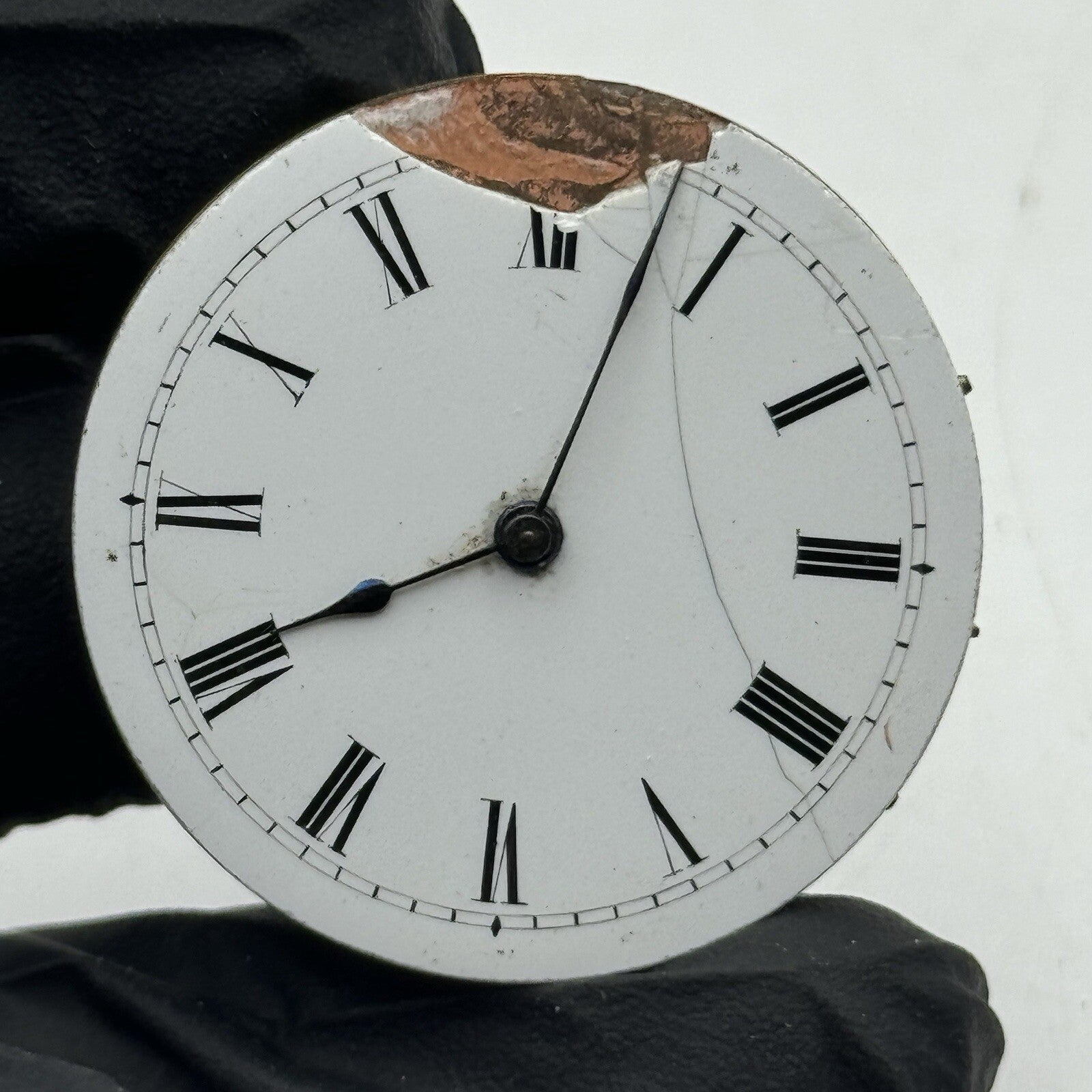 33.9mm Quality White Porcelain Dial Cylinder Watch Movement FOR PARTS