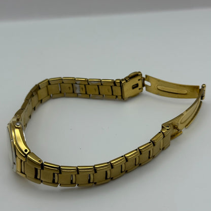 Lorus Ladies Quartz Watch Date Dial Gold Tone Bracelet Japan 24mm PARTS REPAIR
