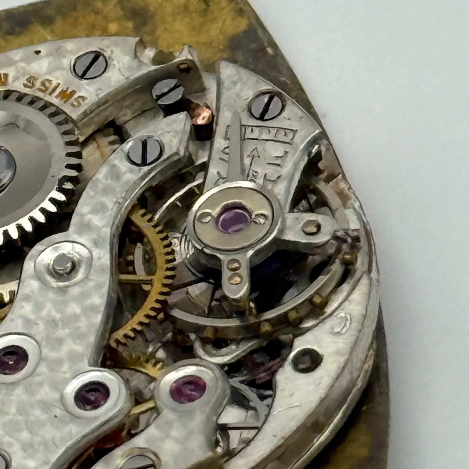 Art Deco 15 Jewels Swiss Sub Seconds Watch Movement Manual Wind Parts 19.6mm