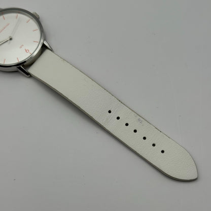 French Connection Ladies Quartz Watch White Strap Working 39mm New Battery