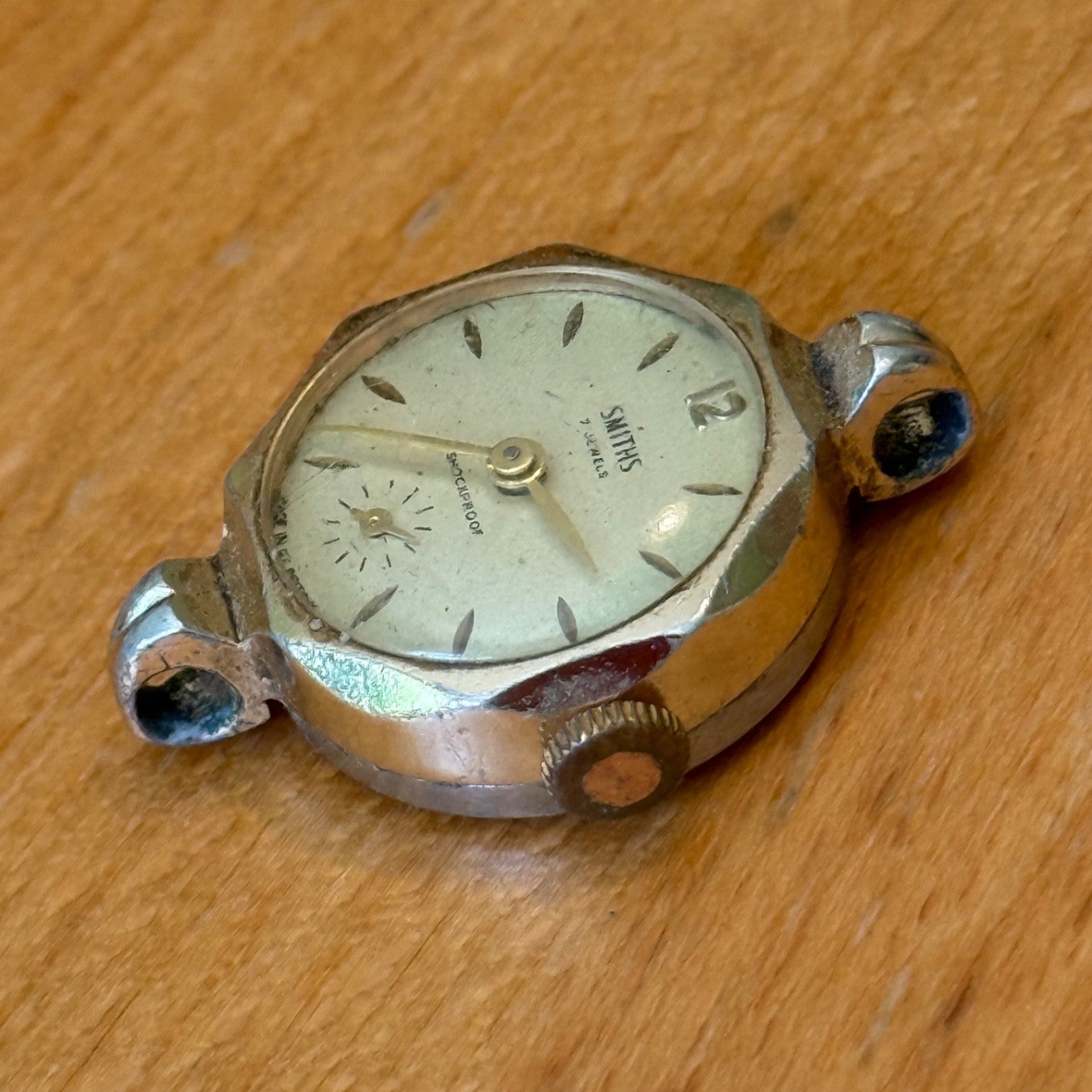 22mm Vintage Smiths Shockproof Cal 200 Sub Second Manual Wind Watch PARTS REPAIR