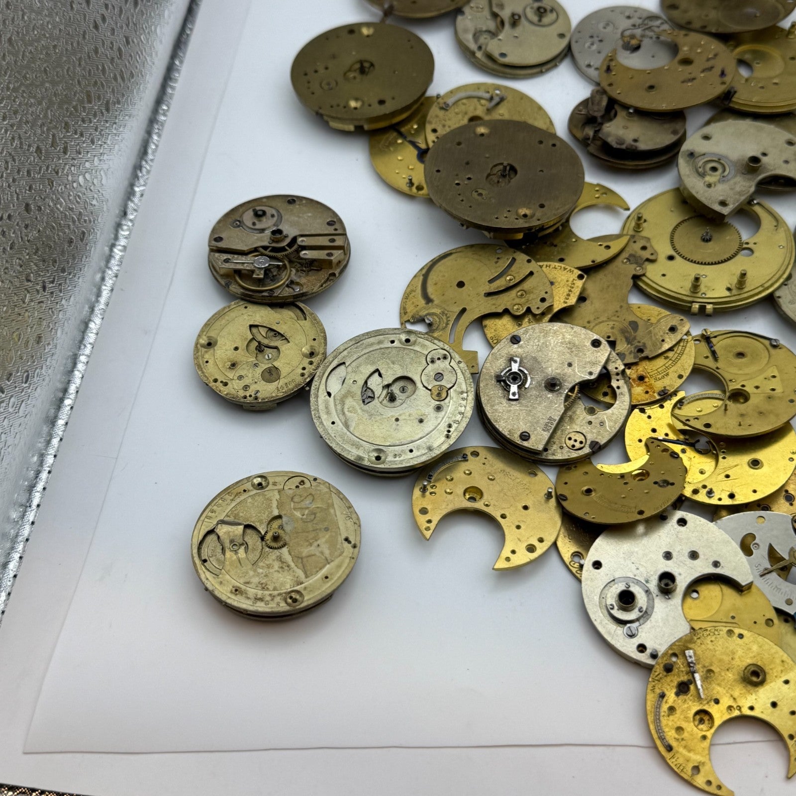 Large Bundle Of Antique Partial Pocket Watch Movements Joblot PARTS REPAIR SPARE