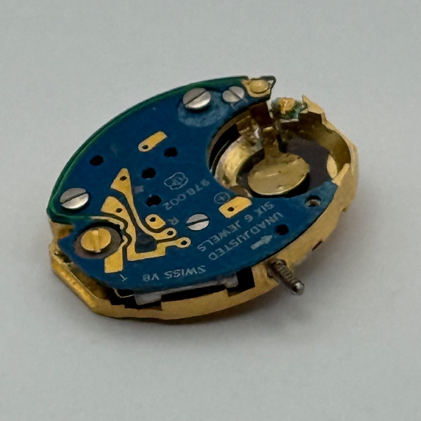 ETA 978.002 Quartz Watch Movement Incomplete Swiss Ladies Vintage Parts Repair