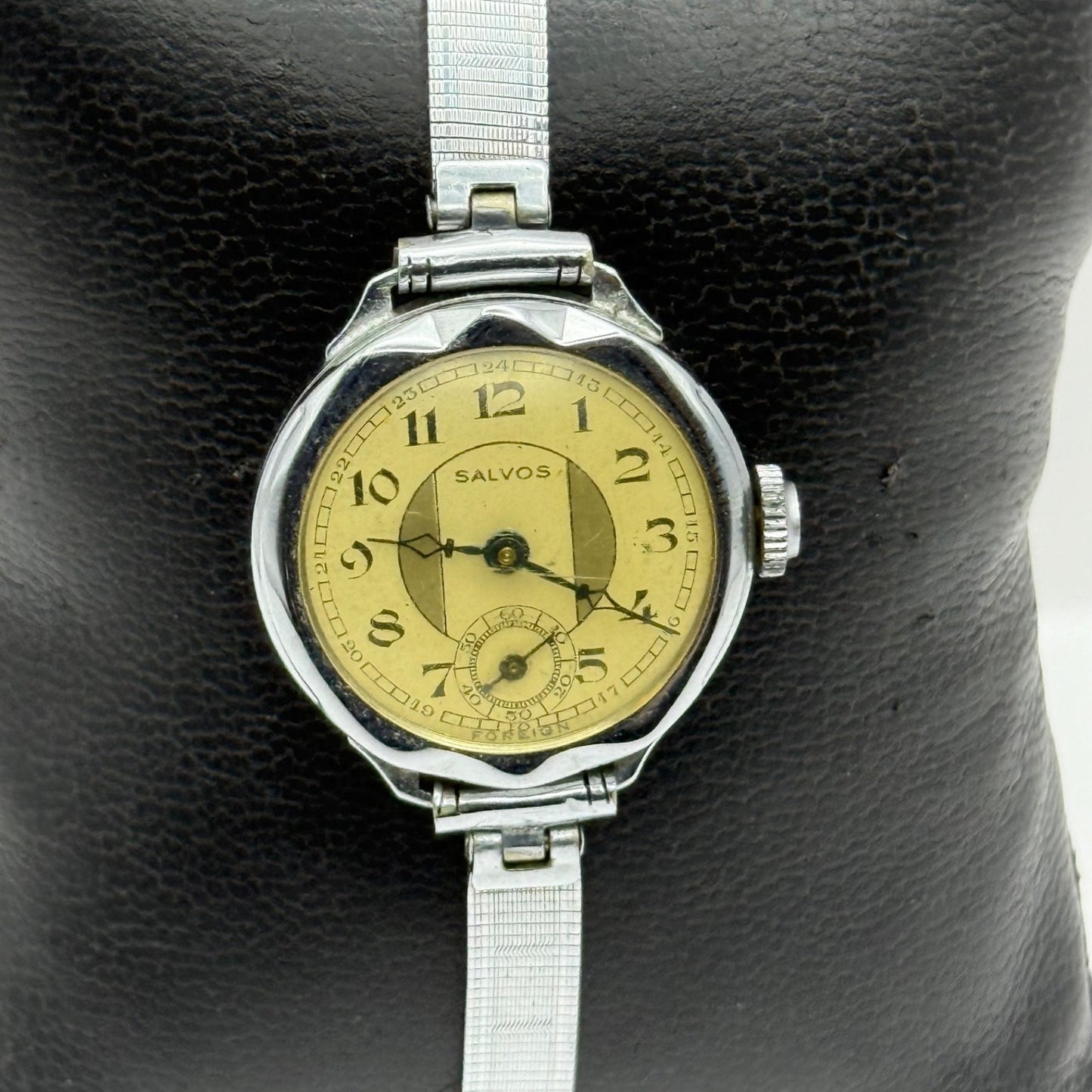 24mm Vintage Salvos Art Deco Foreign Sub Secs Manual Wind Watch PARTS / REPAIR