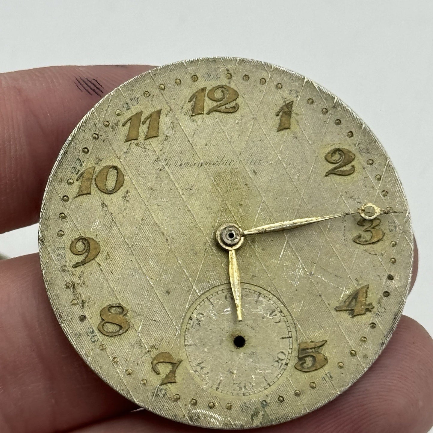 42.8mm Unidentified Vintage Pocket Watch Movement Dial PARTS REPAIR SPARES