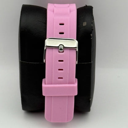 Gossip Ladies Quartz Watch Pink Dial Silver Tone Bezel Japan Working 39mm