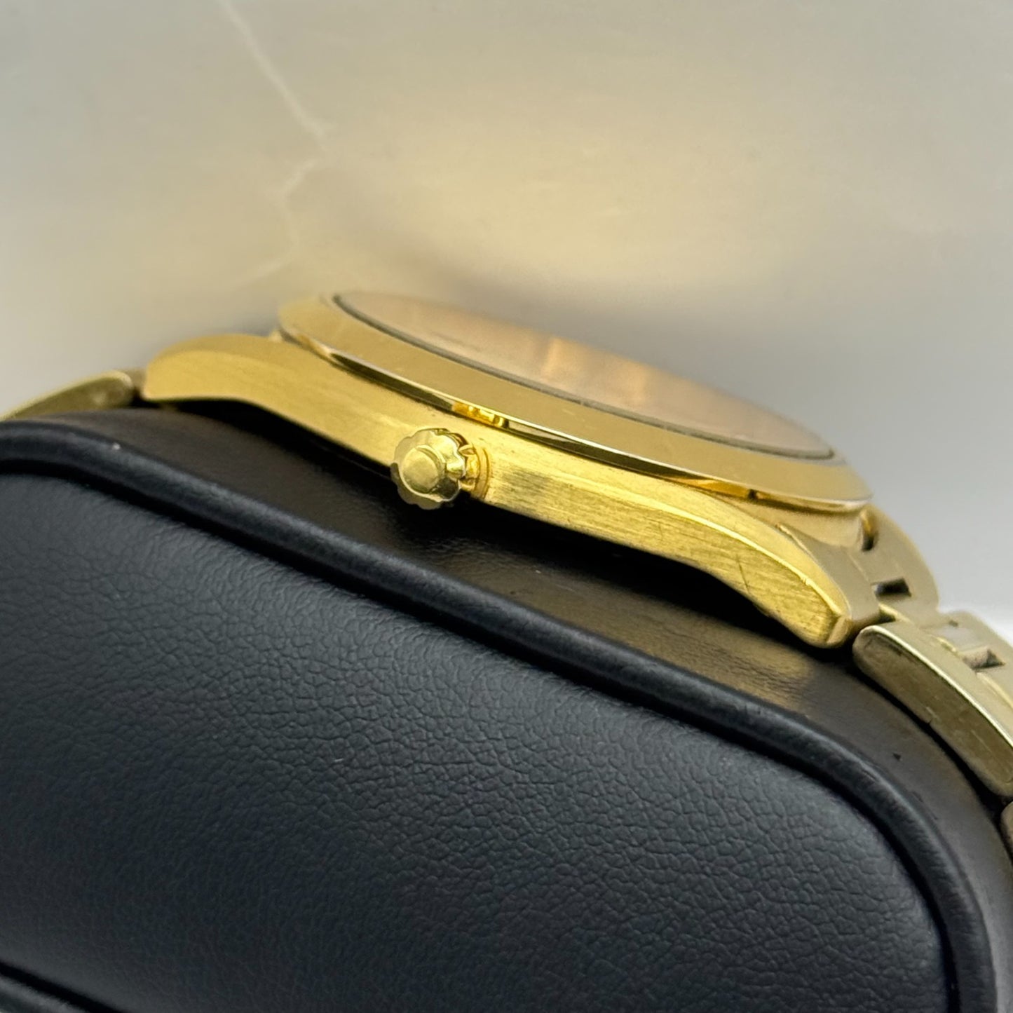 Seiko Mens Quartz Watch 7N43-9070 Gold Tone Bracelet Japan 36mm PARTS REPAIR