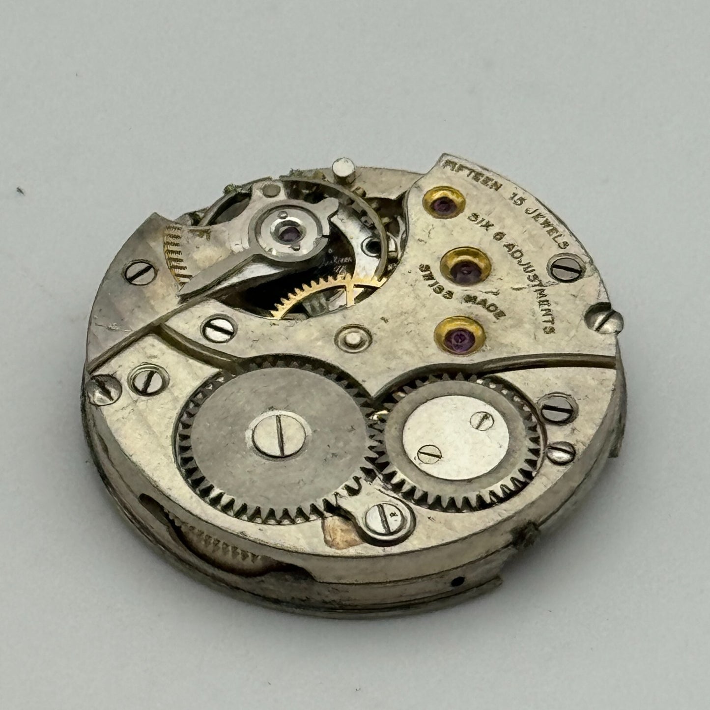 23.6mm Possibly Movado 15 Jewels 6 Adj High Grade Manual Wind Watch Movement