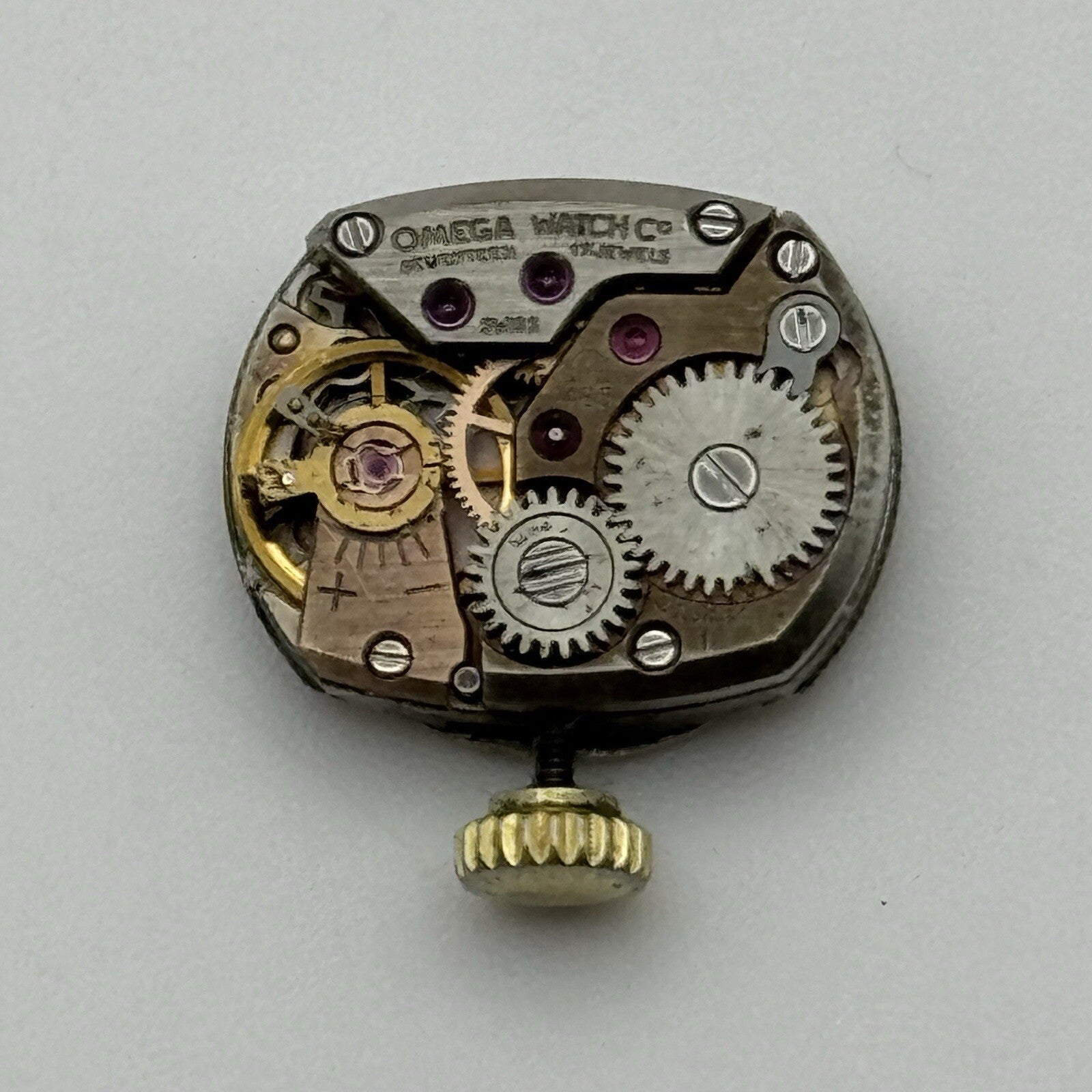 13.4mm Omega 485 Cal Watch Movement Dial Hands Parts Repair Vintage