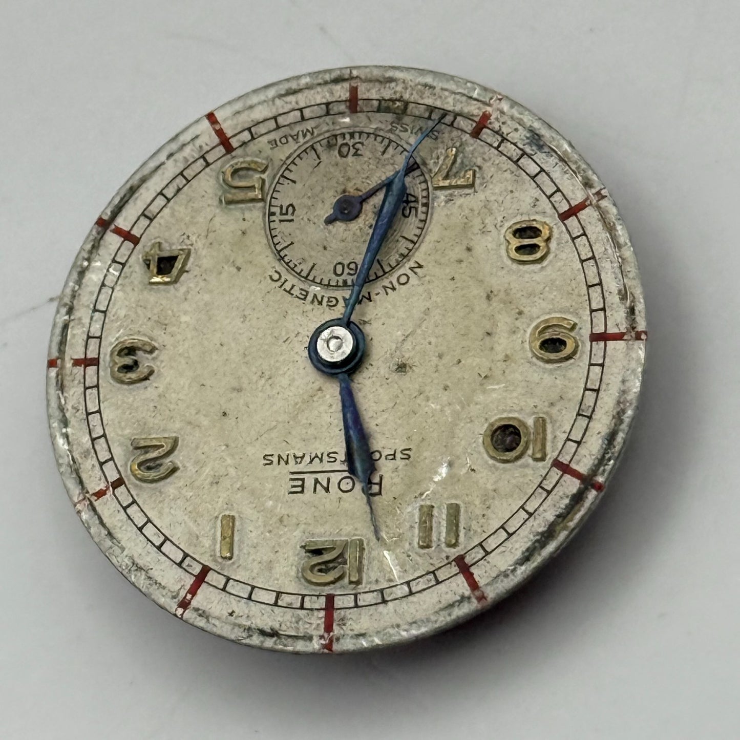 FHF 70 Rone Sportsmans 1046 Watch Movement Manual Wind Vintage Parts 23.5mm