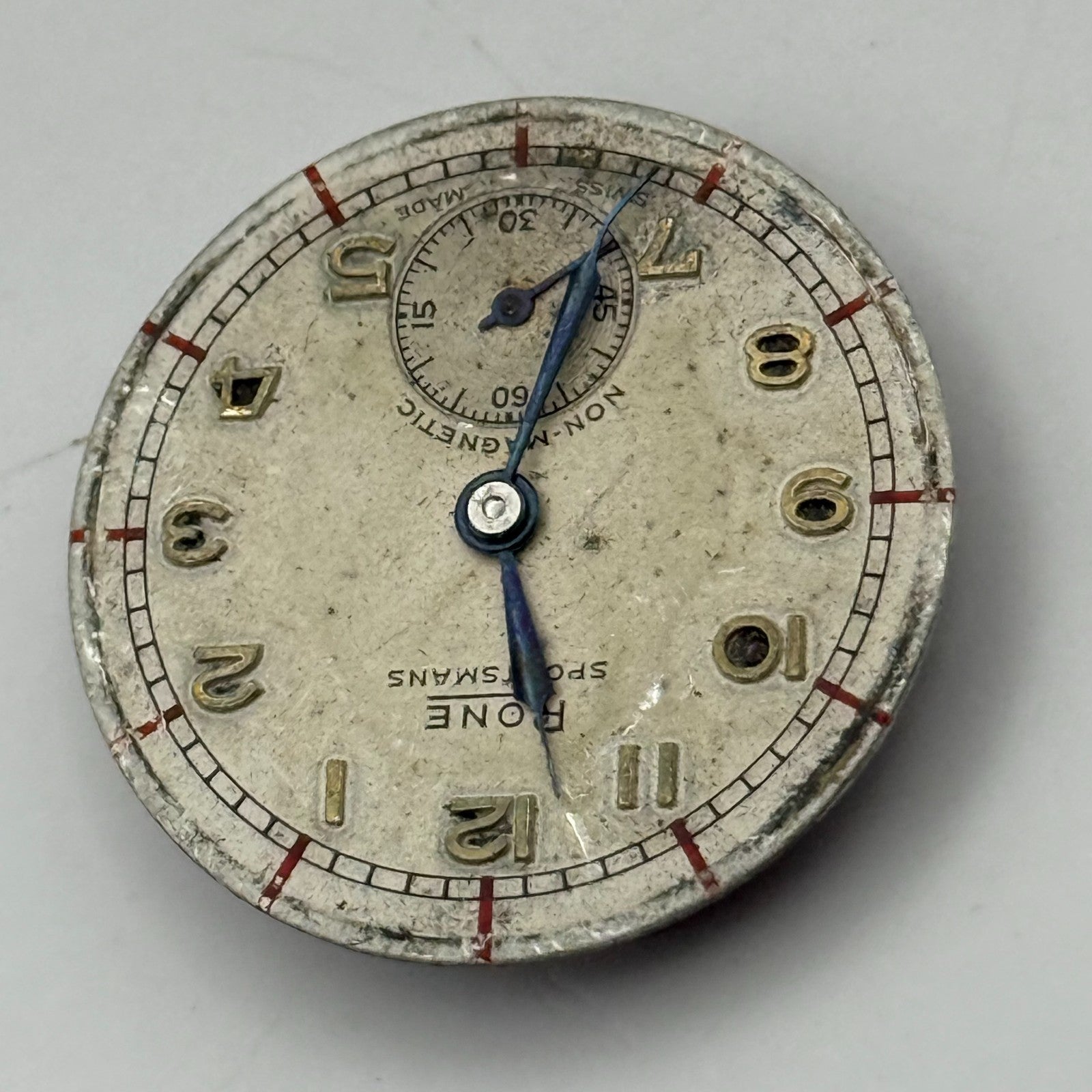 FHF 70 Rone Sportsmans 1046 Watch Movement Manual Wind Vintage Parts 23.5mm