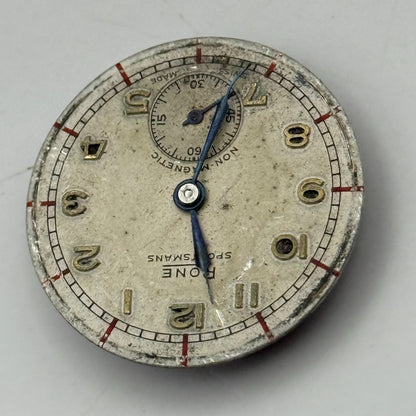 FHF 70 Rone Sportsmans 1046 Watch Movement Manual Wind Vintage Parts 23.5mm