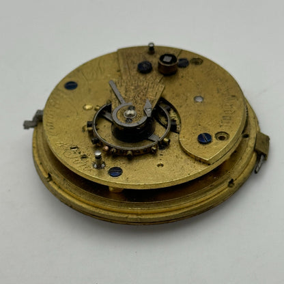 44.8mm Antique J D Williams & Son Merthyr Tydvil Pocket Watch Movement PARTS