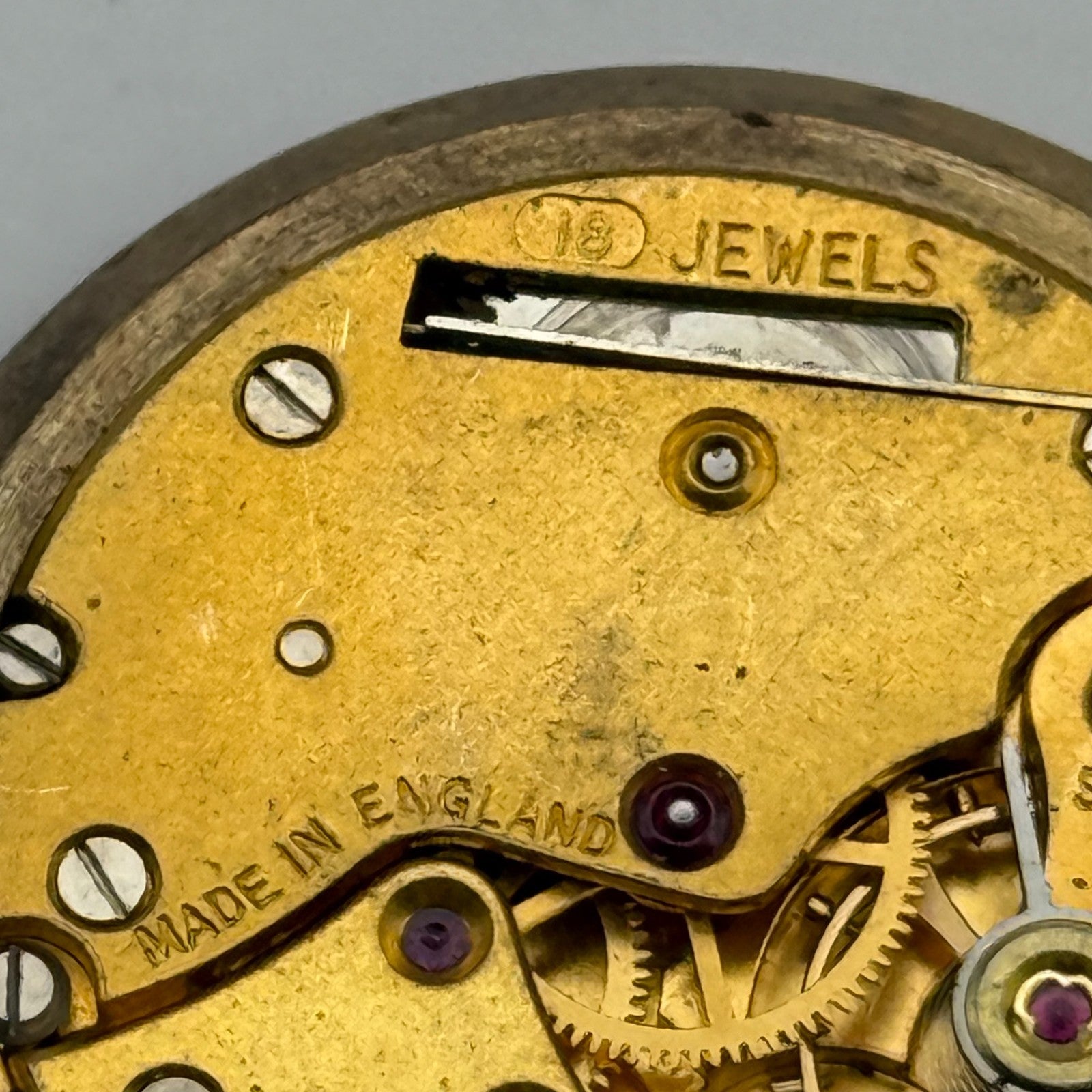 Smiths De Luxe 18 Jewels Watch Movement Manual Wind Vintage Parts Repair 32.3mm