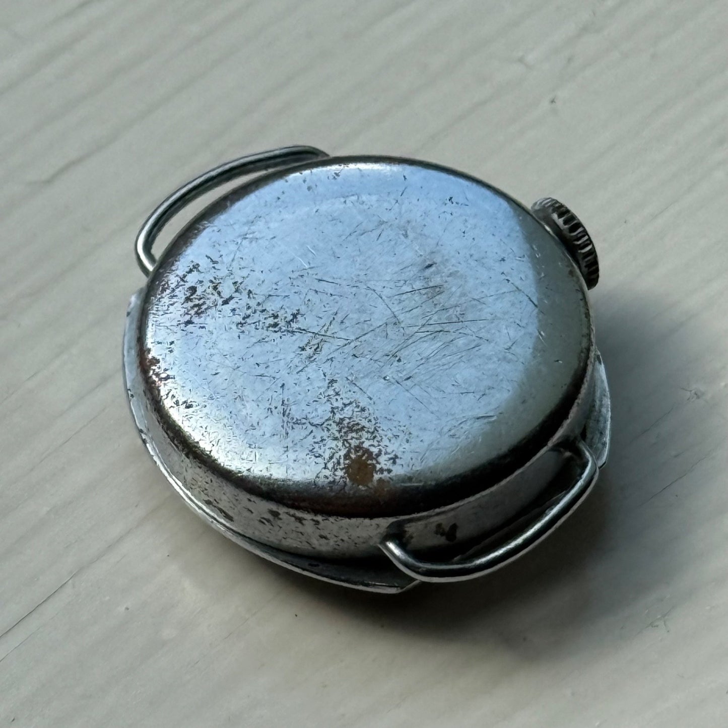 22mm Vintage Elco Bullseye Silver Ring Dial Manual Wind Watch PARTS / REPAIR