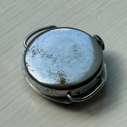 22mm Vintage Elco Bullseye Silver Ring Dial Manual Wind Watch PARTS / REPAIR