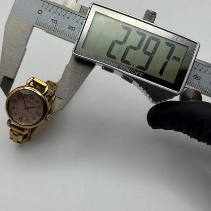 Seiko Wired Solar V117A Ladies Quartz Watch Gold Tone Bracelet 23mm UNTESTED