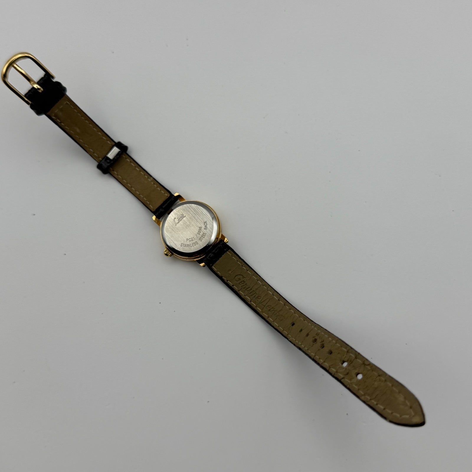 Limit Ladies Quartz Watch White Dial Crystal Accents Leather Strap Working 22mm