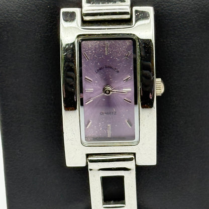 Louis Valentine Ladies Quartz Watch Purple Dial Silver Tone Japan Working 19mm