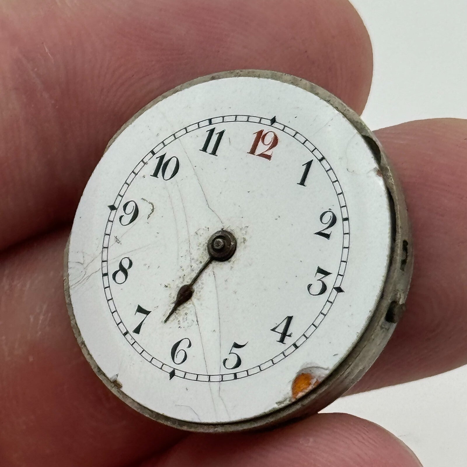 25.3mm Unidentified Trench Watch Movement & Dial Manual Wind Vintage Swiss PARTS