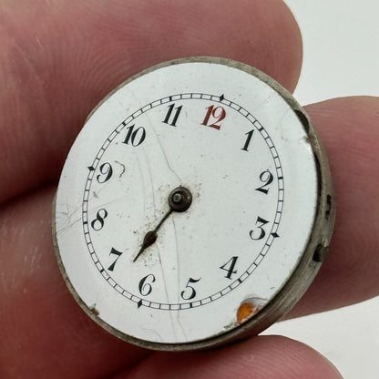 25.3mm Unidentified Trench Watch Movement & Dial Manual Wind Vintage Swiss PARTS
