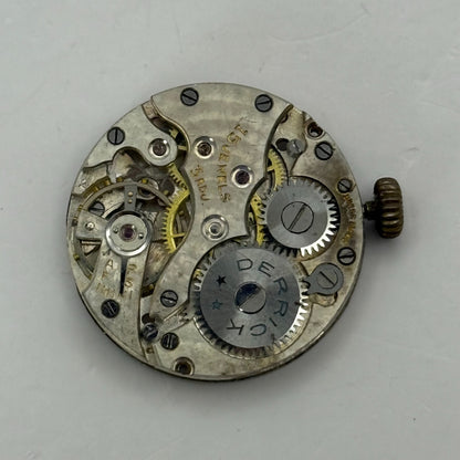 23.5mm Vintage Derrick 15 Jewels Trench Cal 34 Manual Wind Watch Movement PARTS