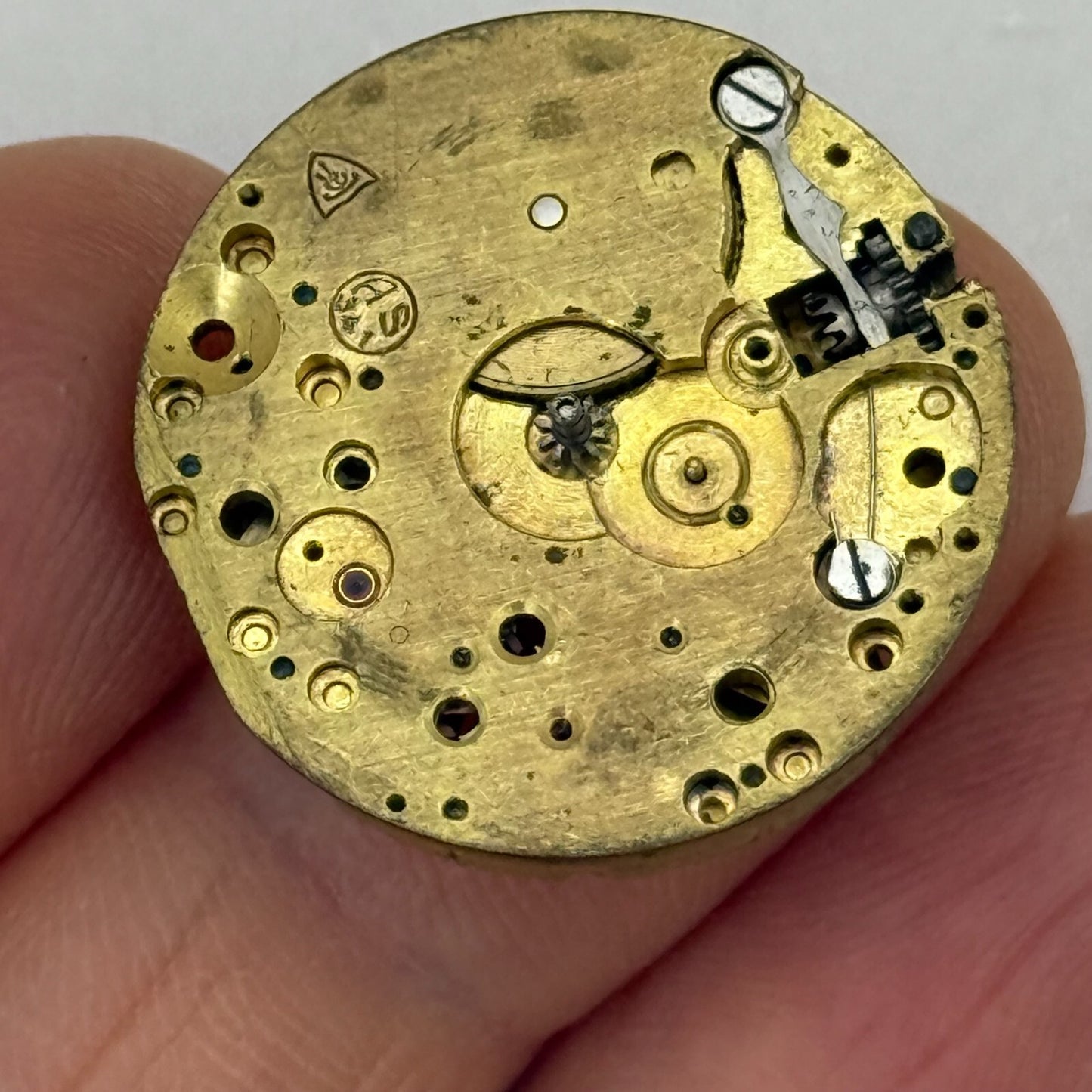 23.2mm Vintage AS 341 A Schild Partial Manual Wind Watch Movement PARTS REPAIR