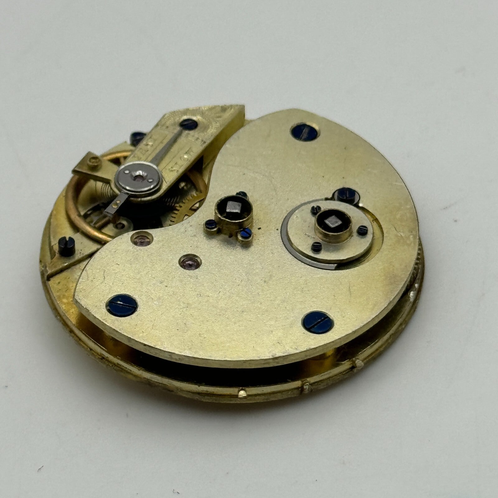 38.5mm Antique Unidentified Key Wound Pocket Watch Movement PARTS SPARES REPAIRS