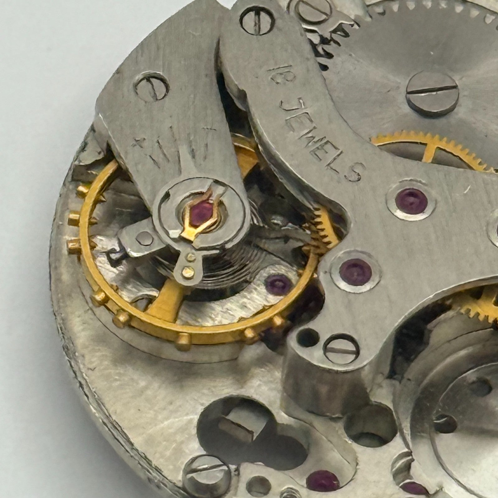 Soviet Poljot ? Alarm Watch Movement Manual Wind Vintage 18 Jewels Parts 26.6mm