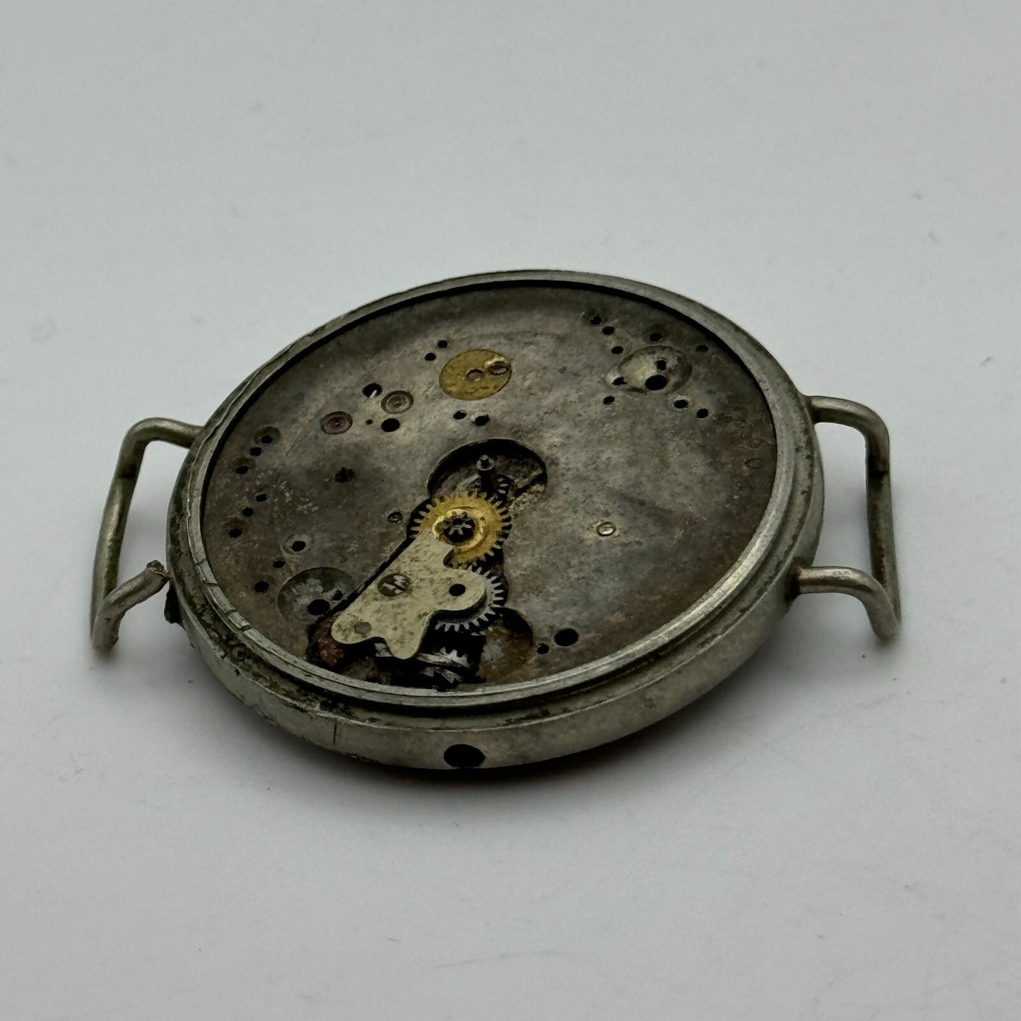 33.6mm Unidentified 15 Jewels Men's Trench Watch Movement Manual Wind PARTS