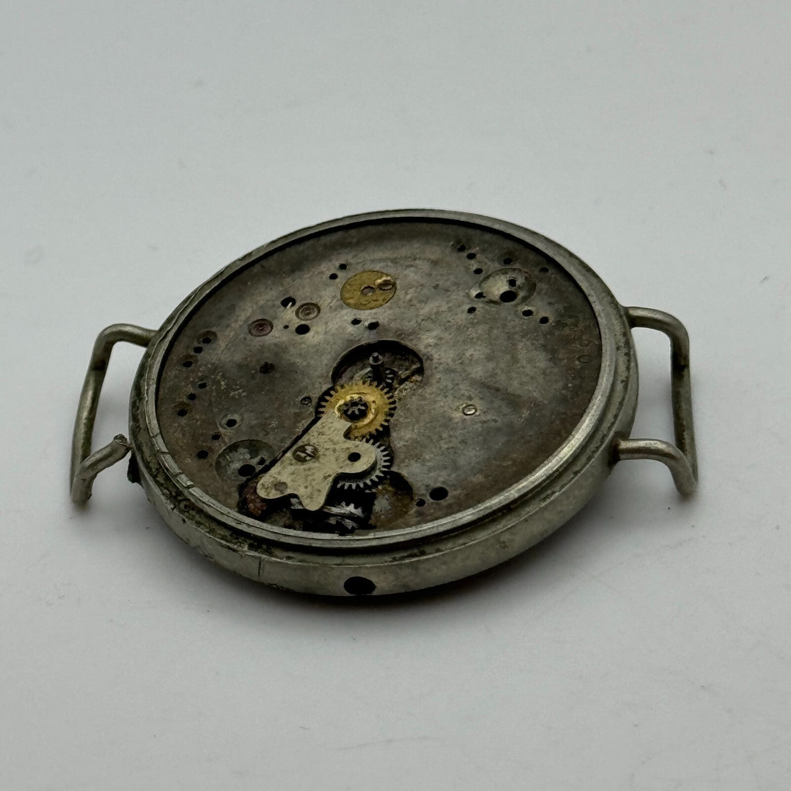 33.6mm Unidentified 15 Jewels Men's Trench Watch Movement Manual Wind PARTS