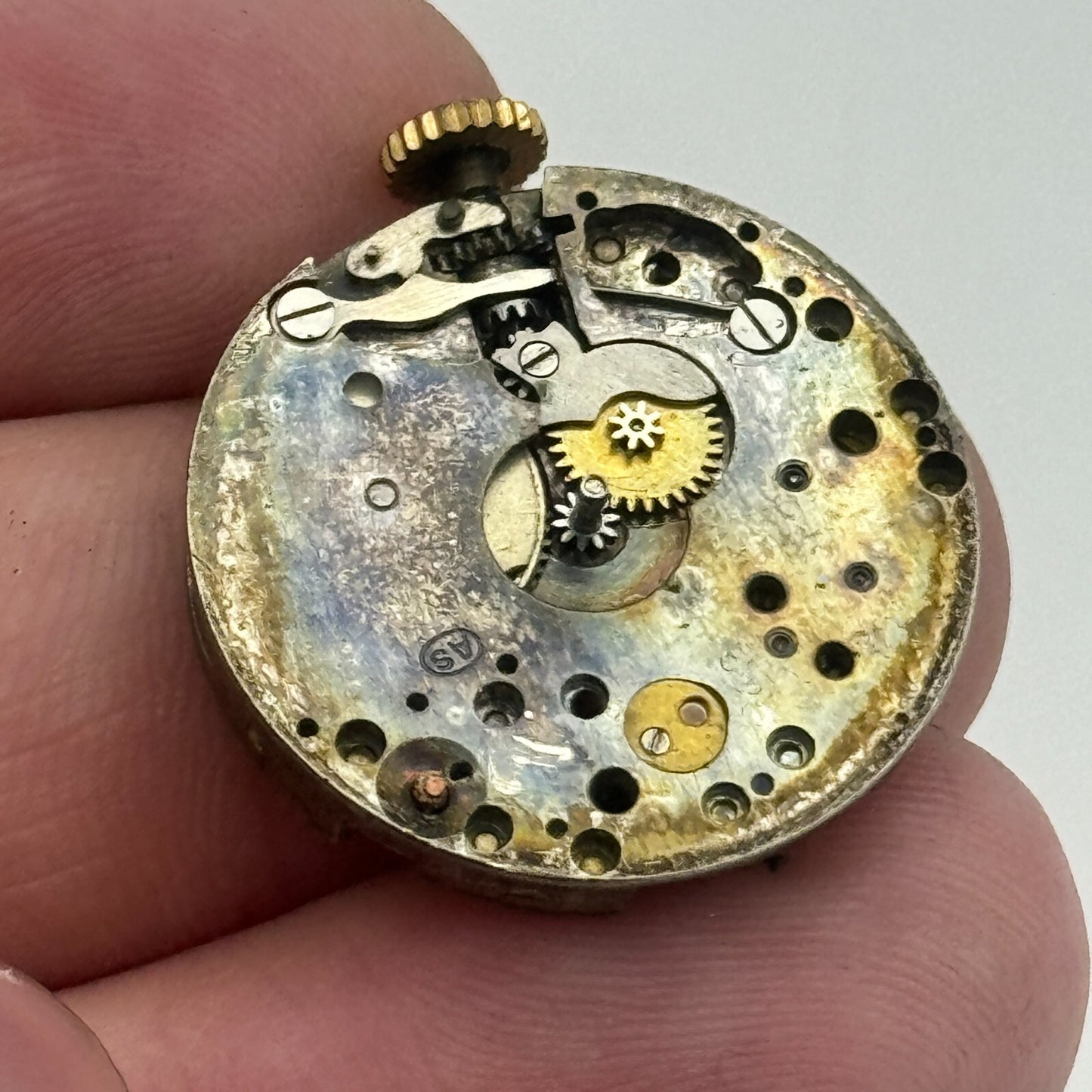 23.7mm AS A Schild 15 Jewels Trench Watch Movement Manual Wind Swiss PARTS SPARE