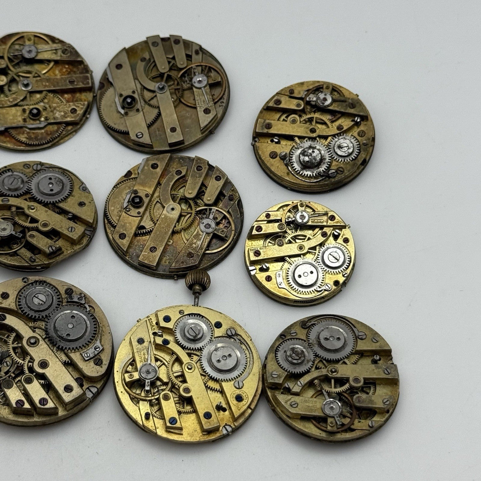 Bundle Mixed Antique / Vintage Pocket Watch Movements Joblot PARTS REPAIR SPARES