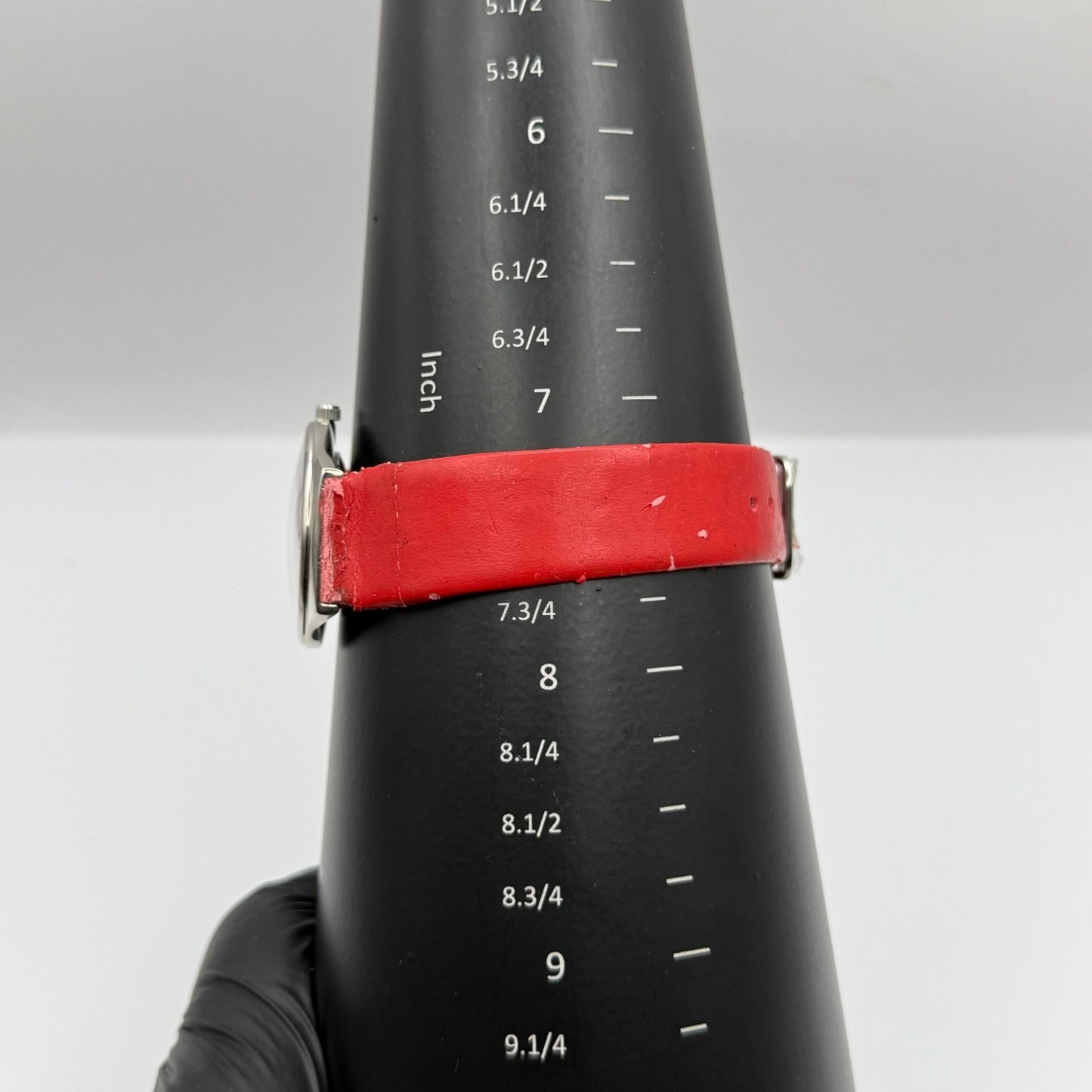 32mm Working Valentin Ramos Ladies 32mm Quartz Watch Needs New Strap Red Dial