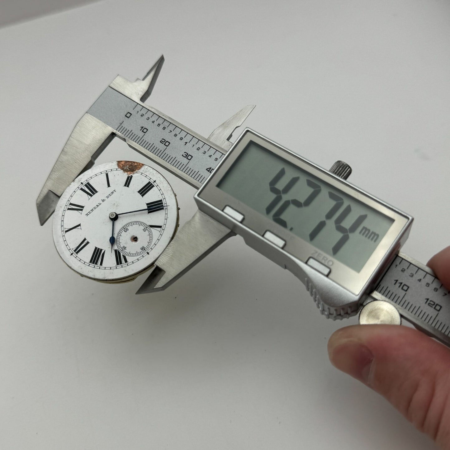 42.7mm Antique Kendal & Dent Key Wound Pocket Watch Movement PARTS REPAIR SPARES