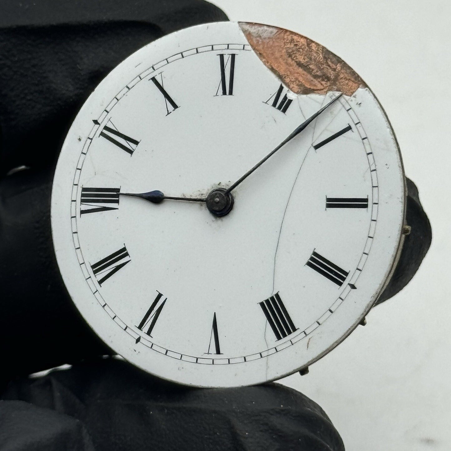 33.9mm Quality White Porcelain Dial Cylinder Watch Movement FOR PARTS