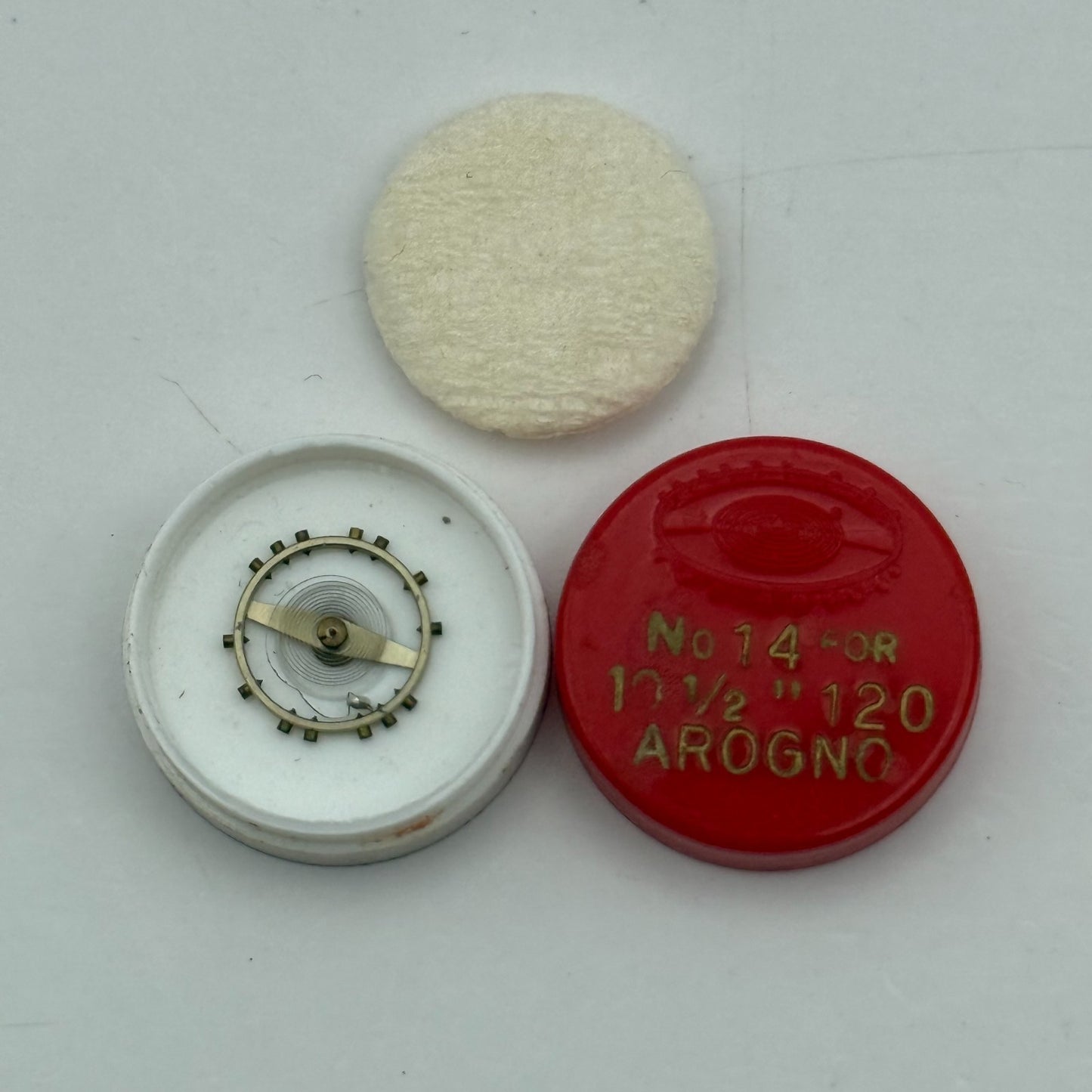 Arogno 120 Balance Complete 10 1/2''' Renata 14 Watch Movement Parts Vintage NOS