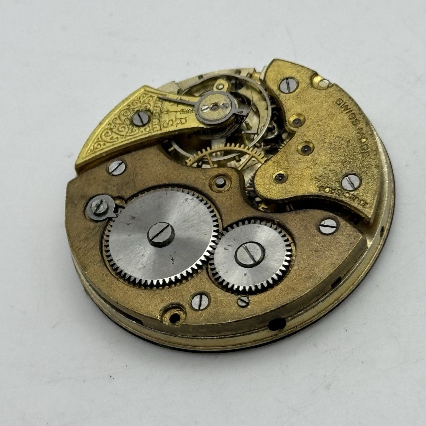 41.7mm Unidentified 15 Jewels Swiss Vintage Pocket Watch Movement PARTS REPAIR