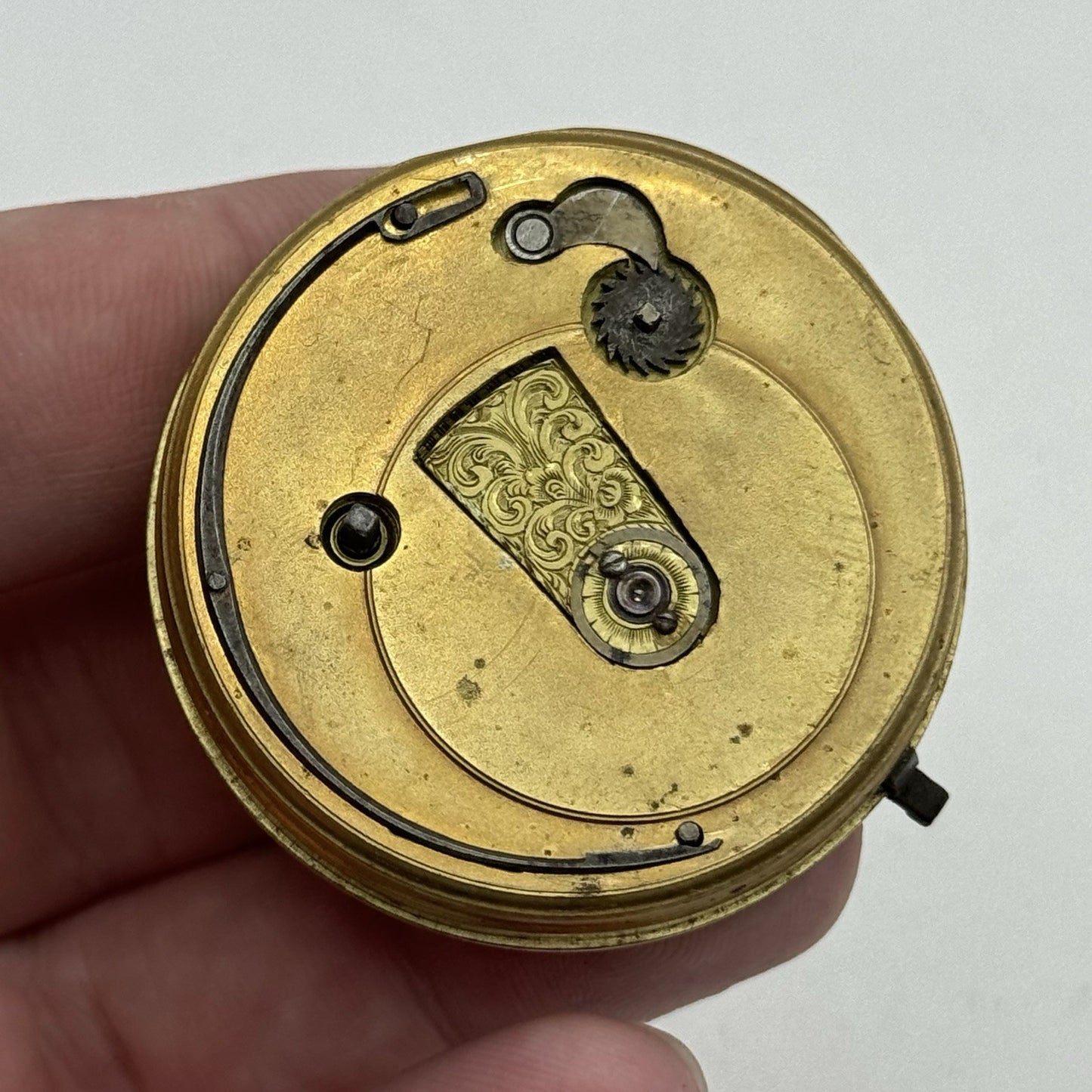 43.3mm Antique Henry Taylor London Quality Fusee Pocket Watch Movement - PARTS