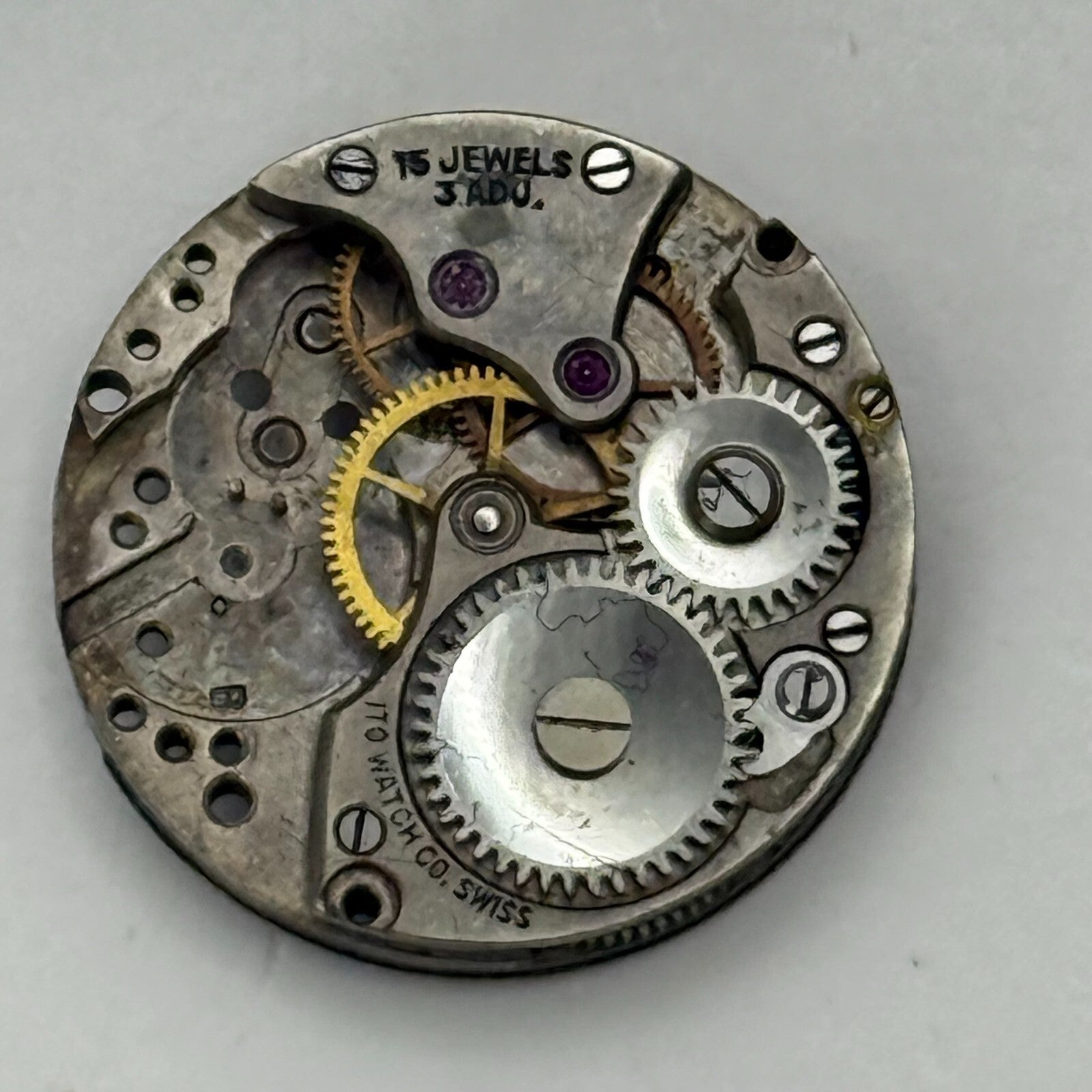 23.5mm Vintage ITO Watch Co 15 Jewels Manual Wind Watch Movement PARTS REPAIR