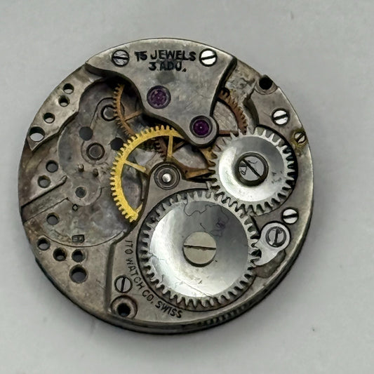 23.5mm Vintage ITO Watch Co 15 Jewels Manual Wind Watch Movement PARTS REPAIR
